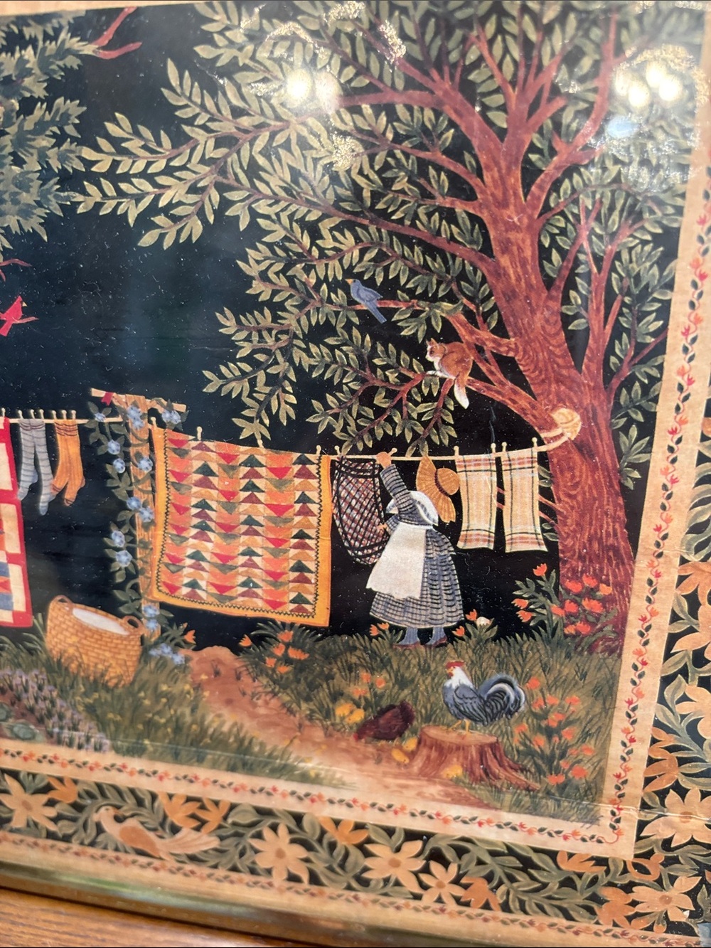 Framed Folk Art Laundry Day Wall Decor - Multicolor - Picture 5 of 8